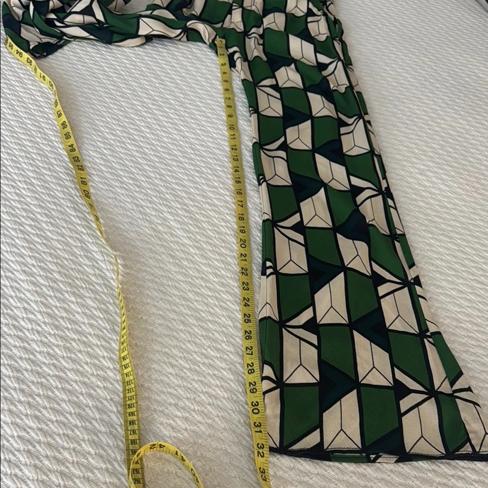 Zara Geometric Green and Cream Women's Pants Co-ord Jumpsuit - Picture 7 of 12